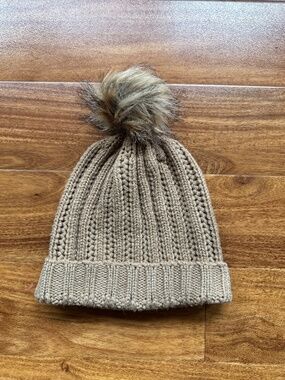 Merona Tan Pom-Pom Beanie